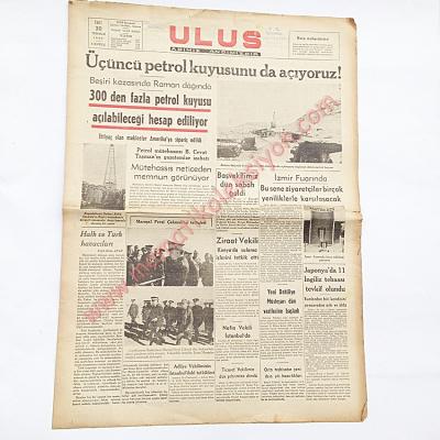 Ulus gazetesi, 30 Temmuz 1940 Fevzi ÇAKMAK, Konya, Havacılık, - Efemera