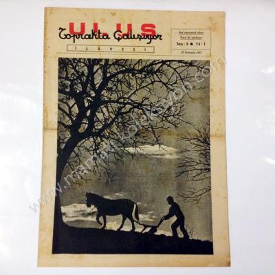 Ulus gazetesi ilavesi, Toprakta çalışıyor, 27 Sonteşrin 1937 - Efemera