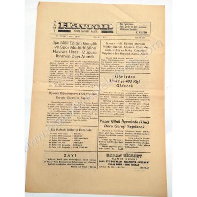 Yeni Havran siyasi tarafsız gazete, 15 Şubat 1985 Balıkesir - Efemera