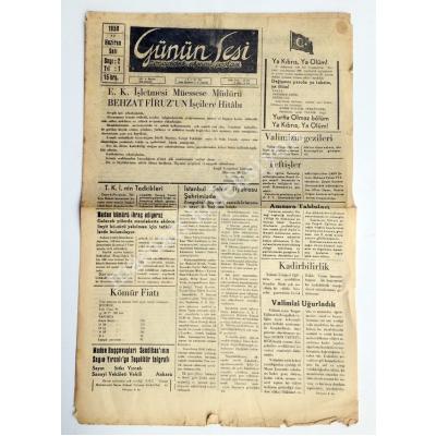 ZONGULDAK, Günün Sesi  gazetesi, 17 Haziran 1958 - Efemera