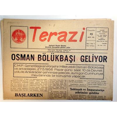 Zonguldak Terazi gazetesi, 23 Mayıs 1956 - Efemera