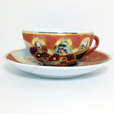 Japon el dekoru altın yaldızlı çay fincanı - Yamasan Gold Collection  24 Ayar altın kaplama