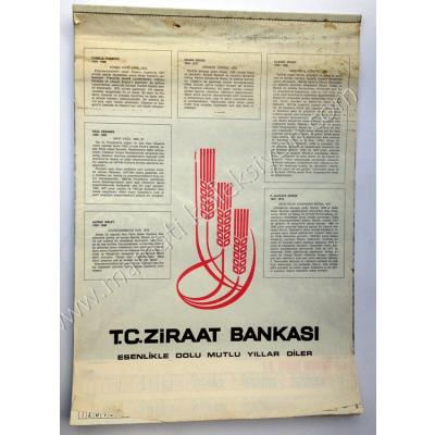 Ziraat Bankası 1976 takvim Banka - Sigorta efemeraları