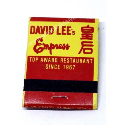 David Lee Empress Top award restaurant  match - Kibrit Yeme İçme Kültürü Kibritleri