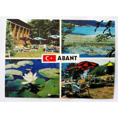 Abant oteli ve gölü - Parçalı kartpostal Bolu Hitit color kartpostalları