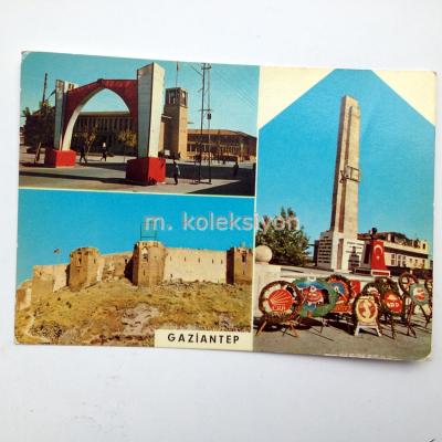 Gaziantep -  Kale şehirler abidesi ve bir cadde / Kartpostal
