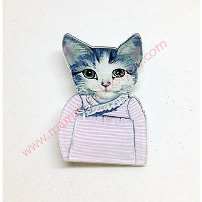 Yeni yeni büyüyorum - Kedi rozet  Kedi sever dostlarınıza şık bir hediye 